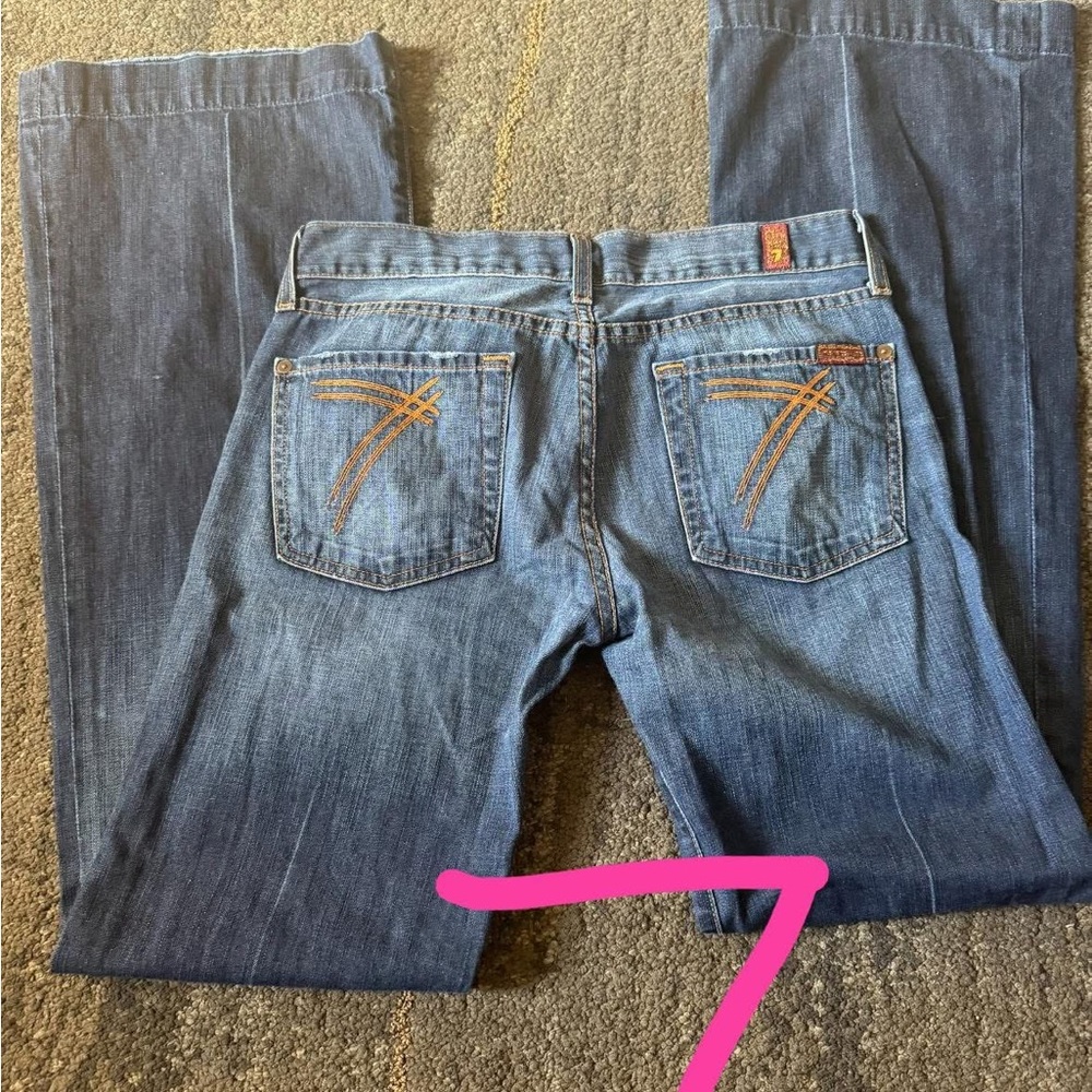 Classic Blue Denim Jeans with Unique Stitching